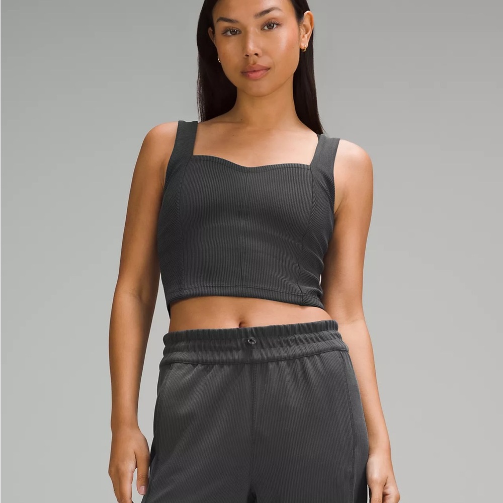 lululemon Ribbed Softstreme Sweetheart Tank in Black